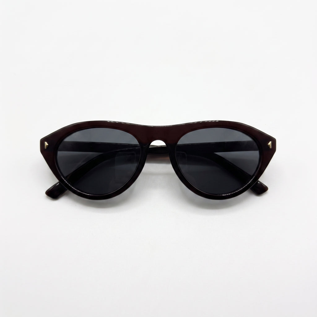 NOVA Desert round acetate sunglasses front view - Frame Studio
