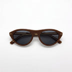 NOVA Chocolate round acetate sunglasses front view - Frame Studio