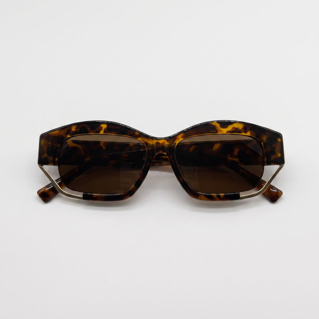 ATLAS Leopard oversized acetate sunglasses front view - Frame Studio