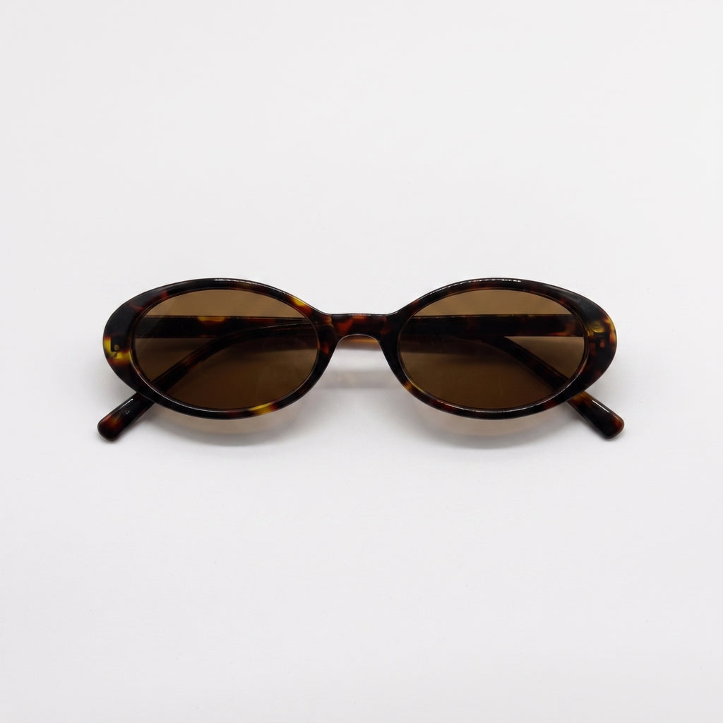 VERA Honey slim acetate sunglasses front view - Frame Studio