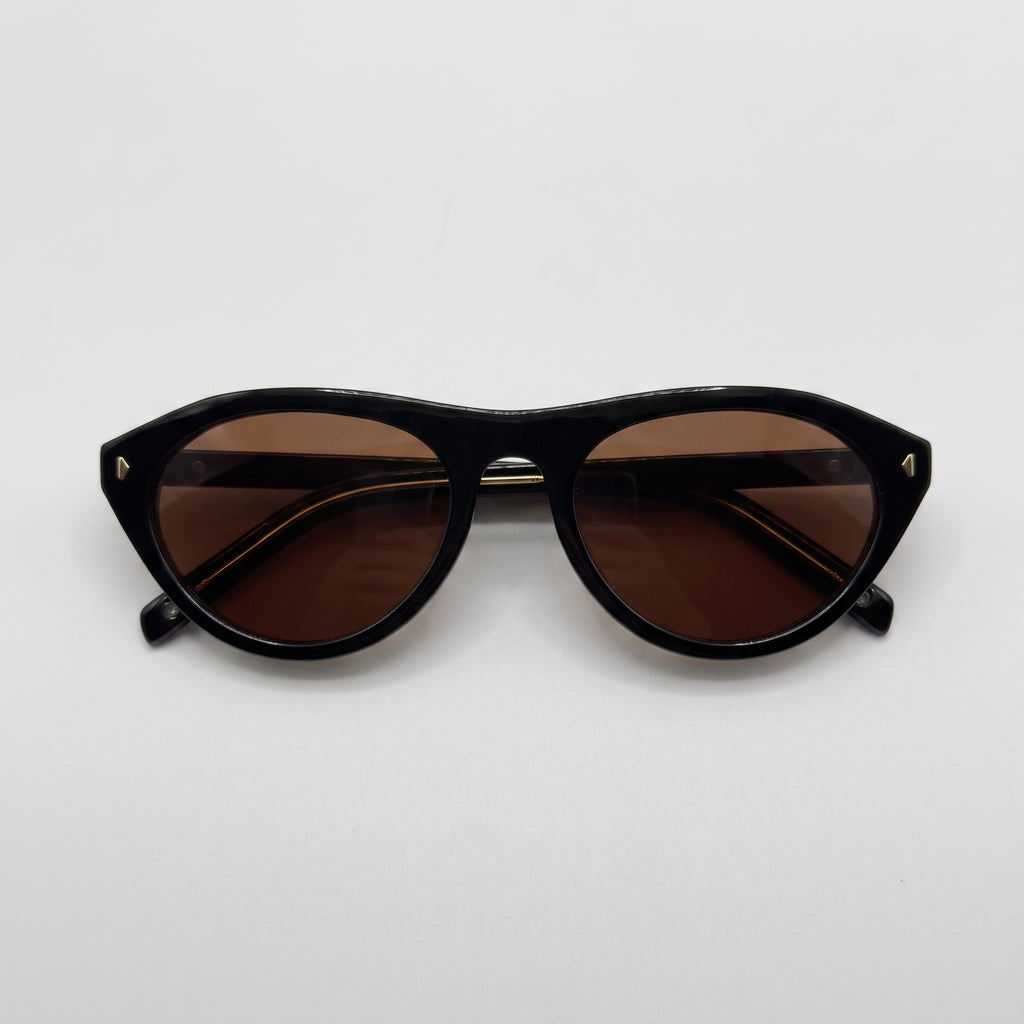 NOVA Expresso round acetate sunglasses front view - Frame Studio