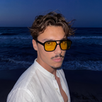 DUNE Amber acetate aviator folded top view