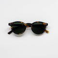 HALO Leopard Midnight round acetate sunglasses front view - Frame Studio