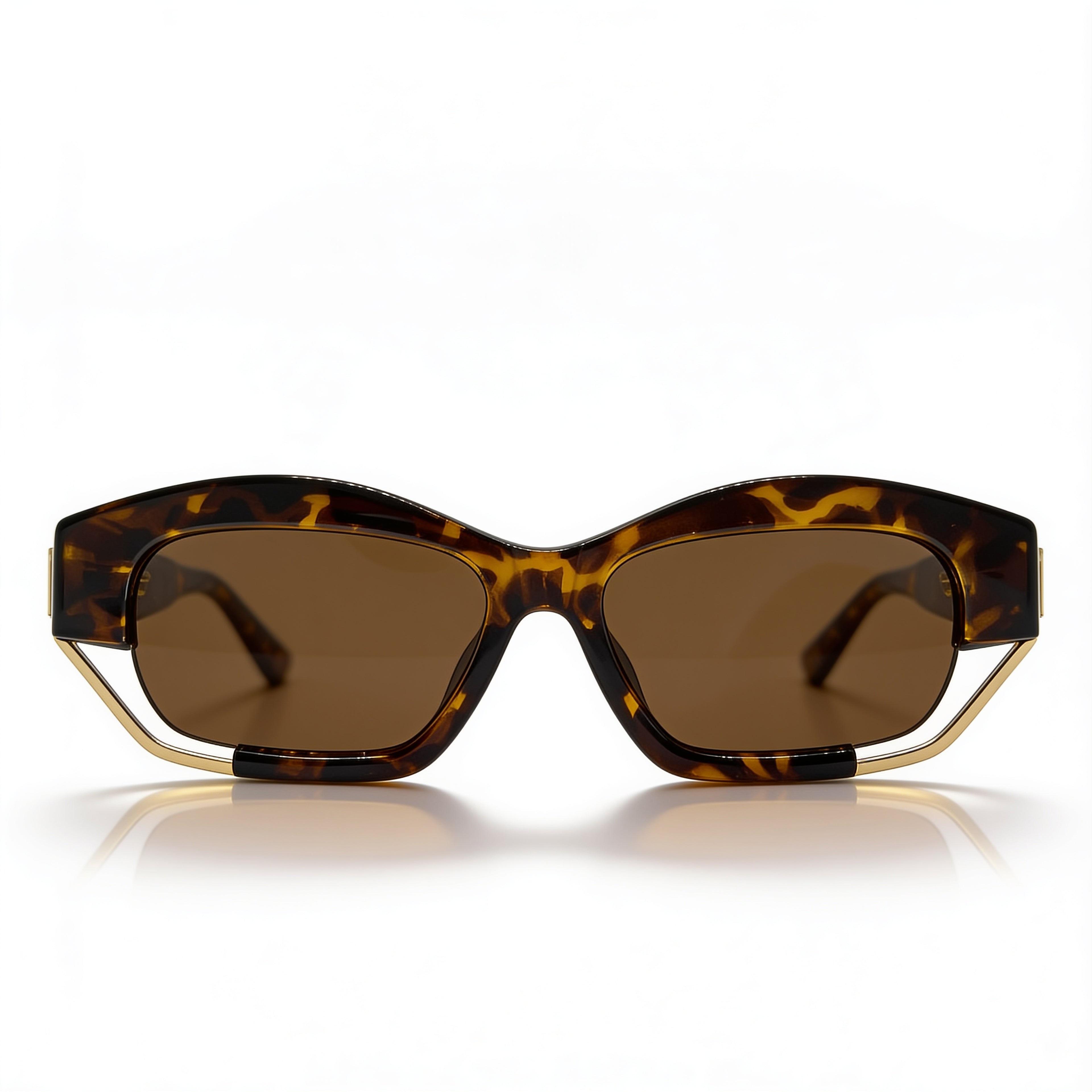 ATLAS Leopard square acetate sunglasses front view - Frame Studio
