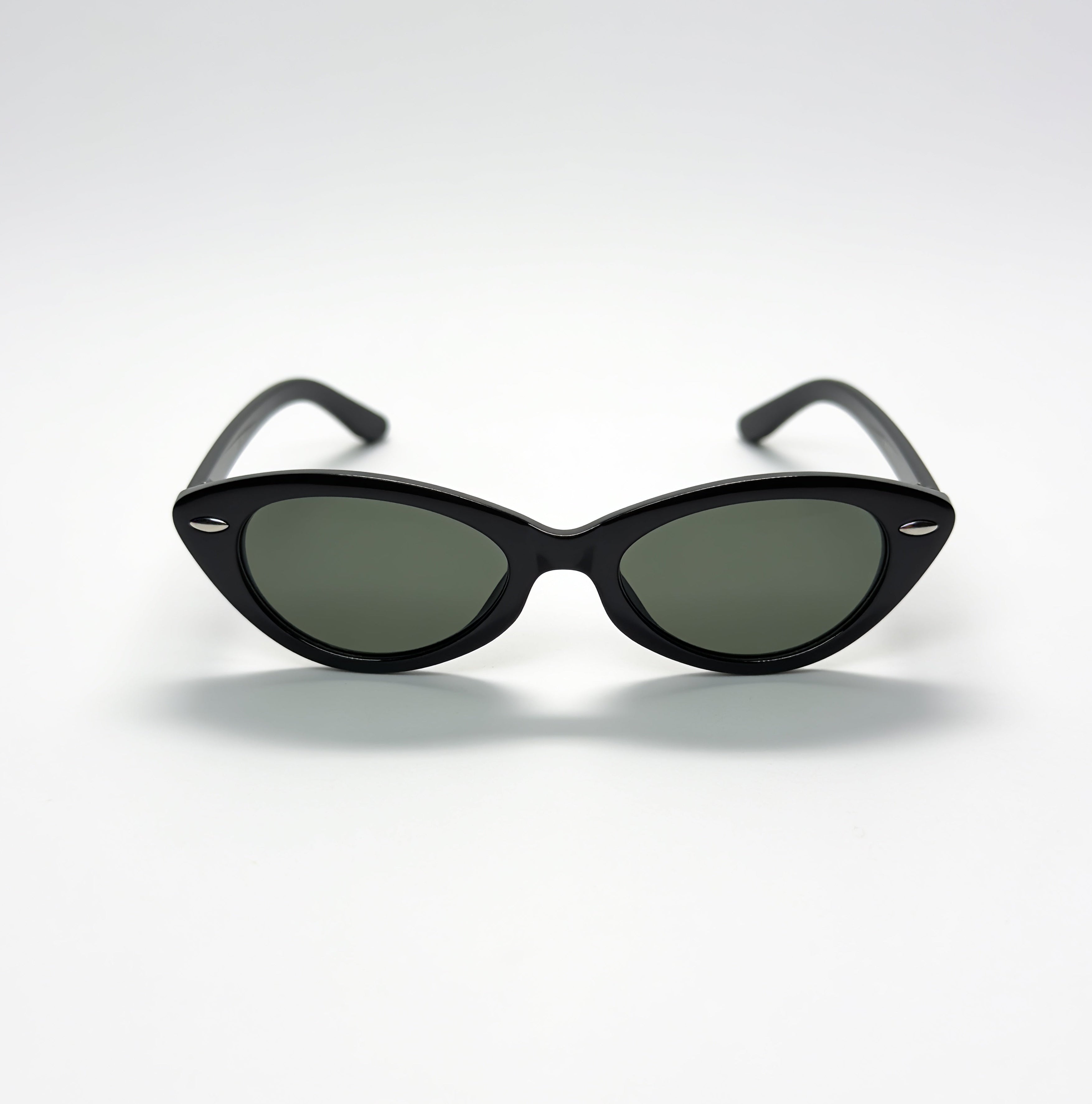 LUNA Midnight cat-eye acetate sunglasses front view - Frame Studio