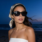 IRIS Midnight sunglasses hinge detail