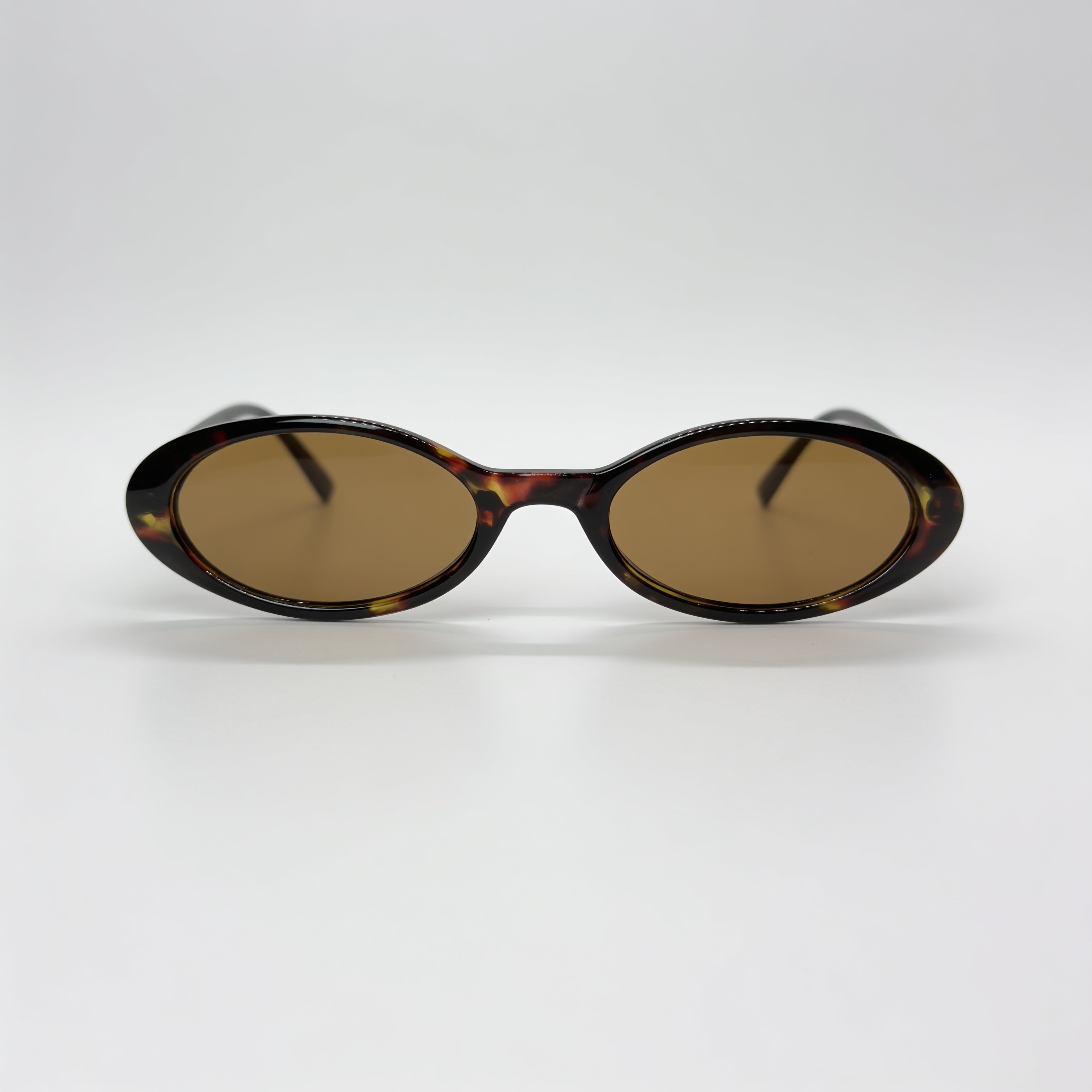VERA Honey oval acetate sunglasses front view - Frame Studio
