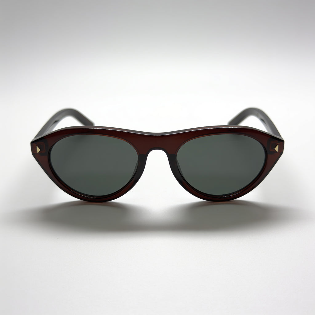 NOVA Desert round acetate sunglasses front view - Frame Studio