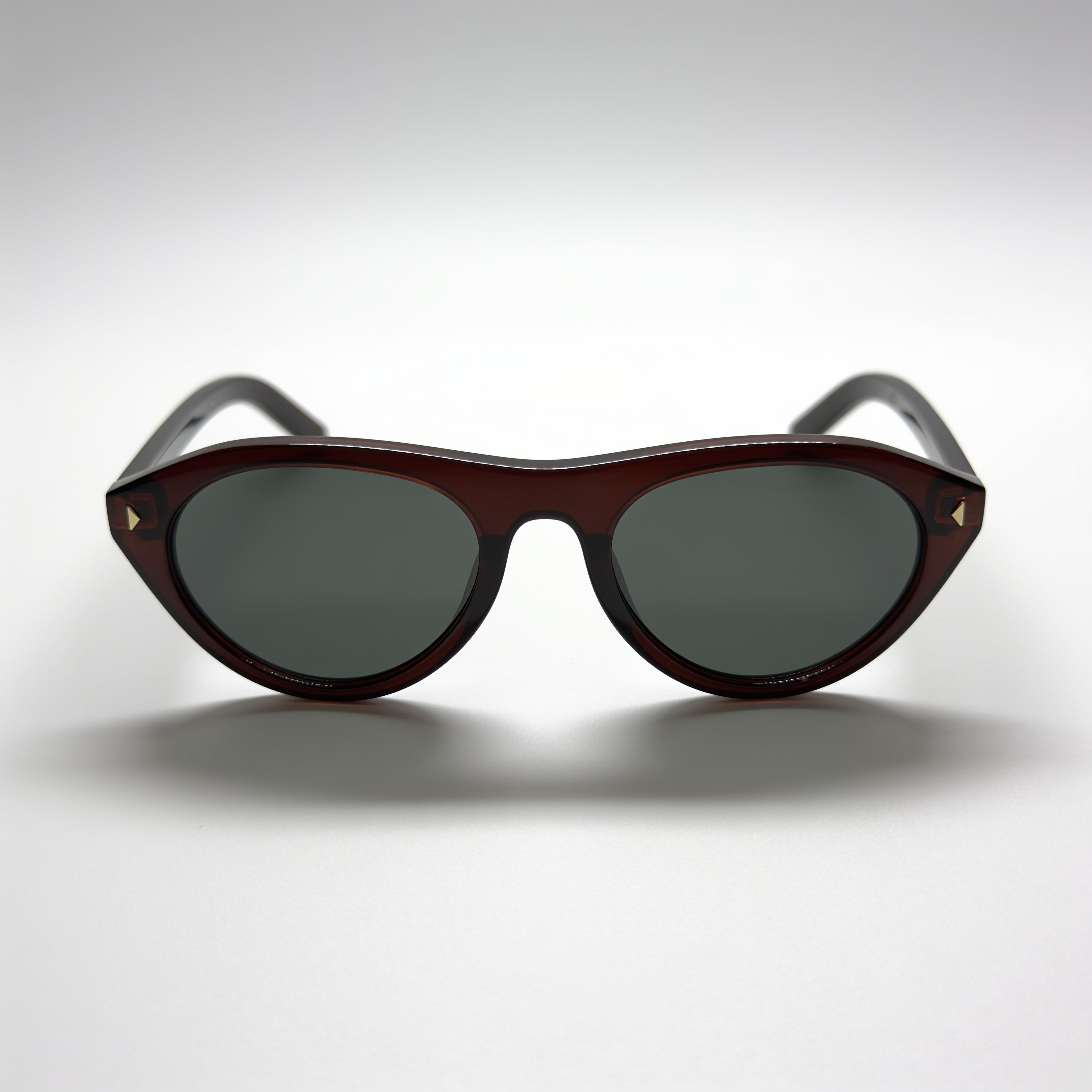 NOVA Desert round acetate sunglasses front view - Frame Studio