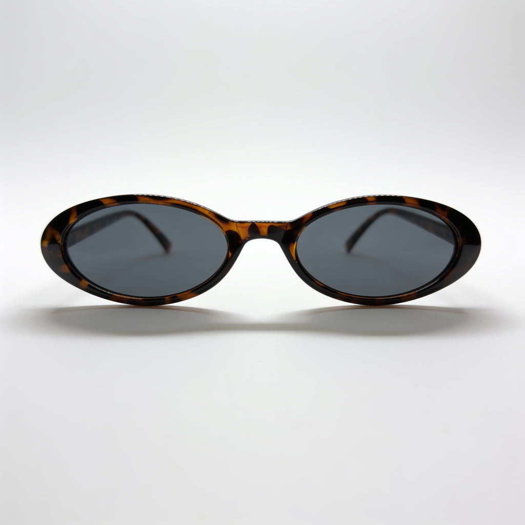 VERA Leopard oval acetate sunglasses front view - Frame Studio