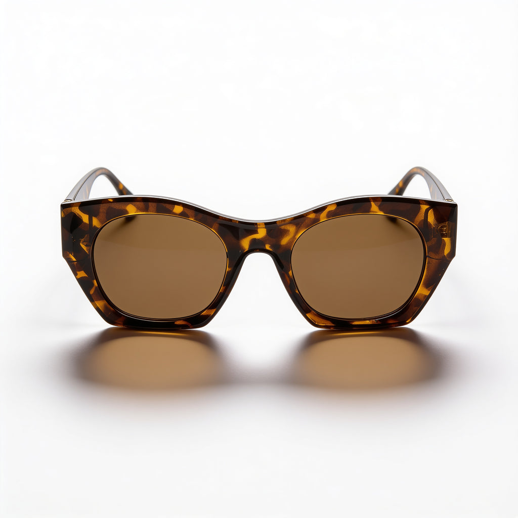 IRIS Leopard cat-eye acetate sunglasses front view - Frame Studio
