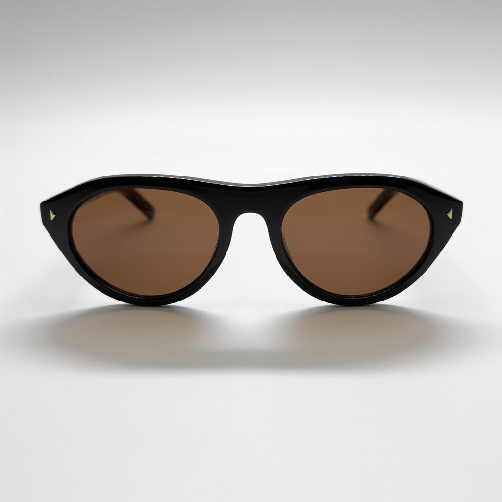 NOVA Expresso round acetate sunglasses front view - Frame Studio